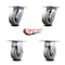 Service Caster 5 Inch Thermoplastic Caster Set with Roller Bearings 2 Swivel 2 Rigid SCC SCC-35S520-TPRRF-2-R-2 - alternate 5